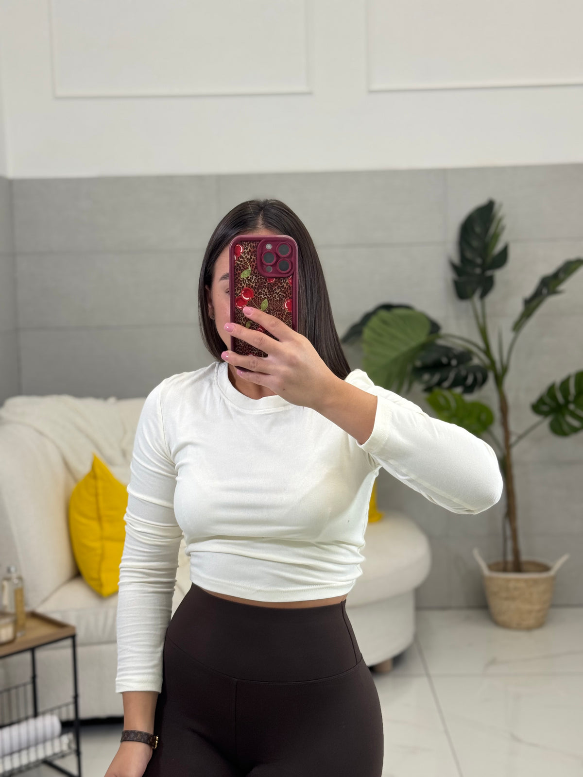 Maglia crop in cotone
