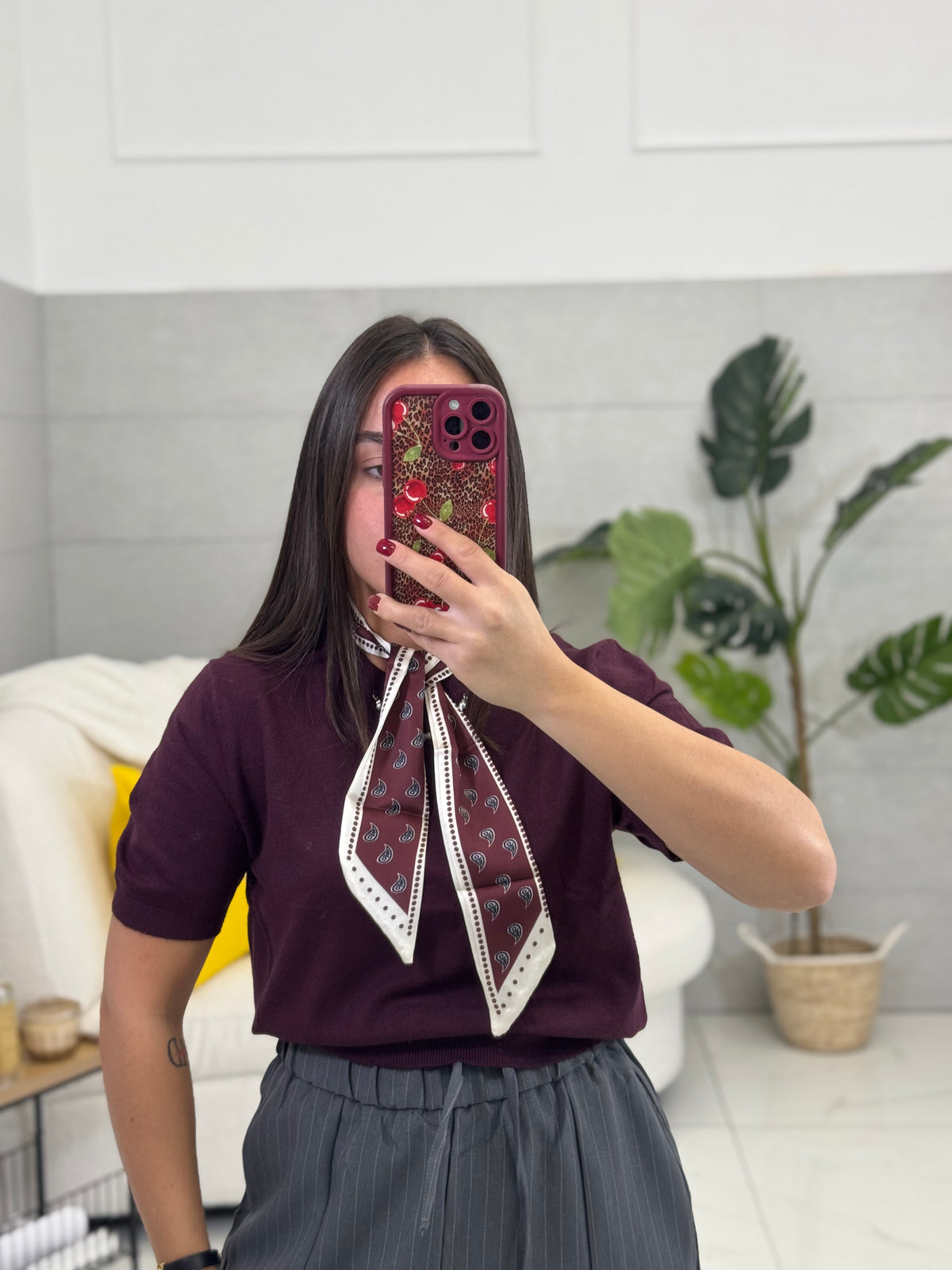 Maglia In filo Con foulard