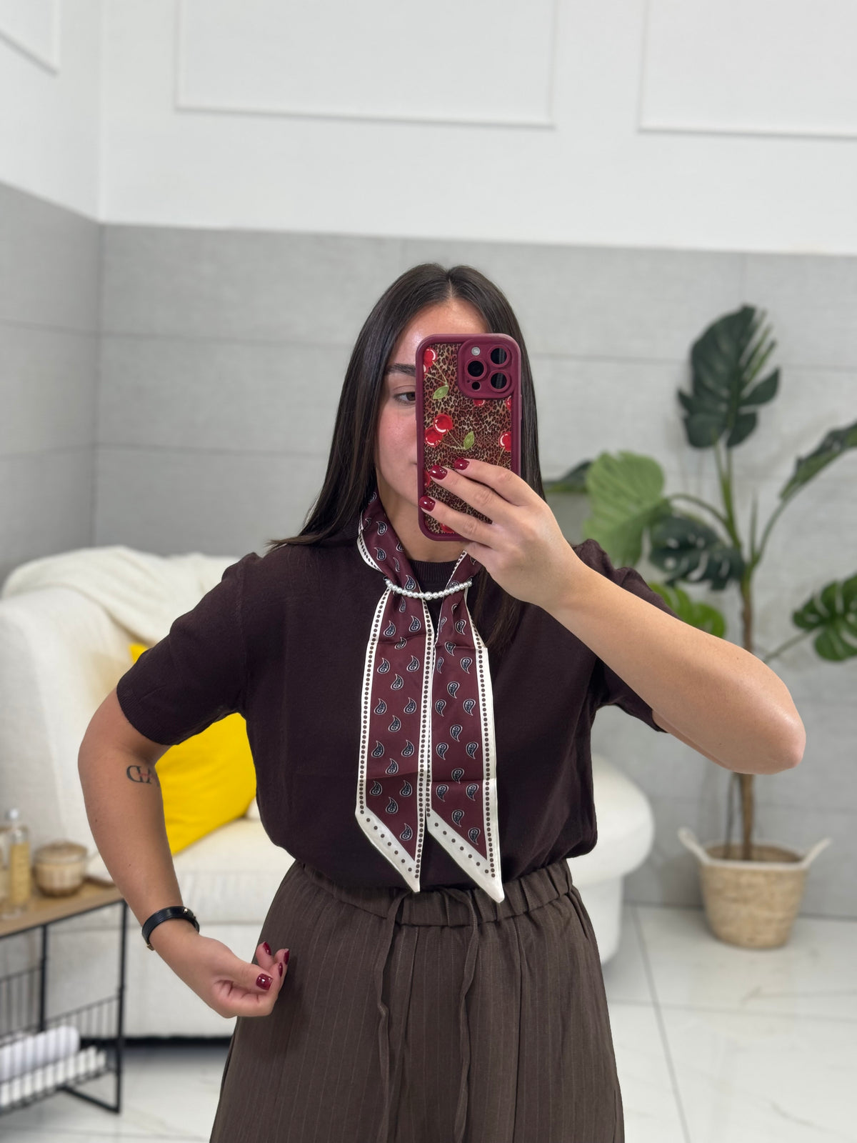 Maglia In filo Con foulard