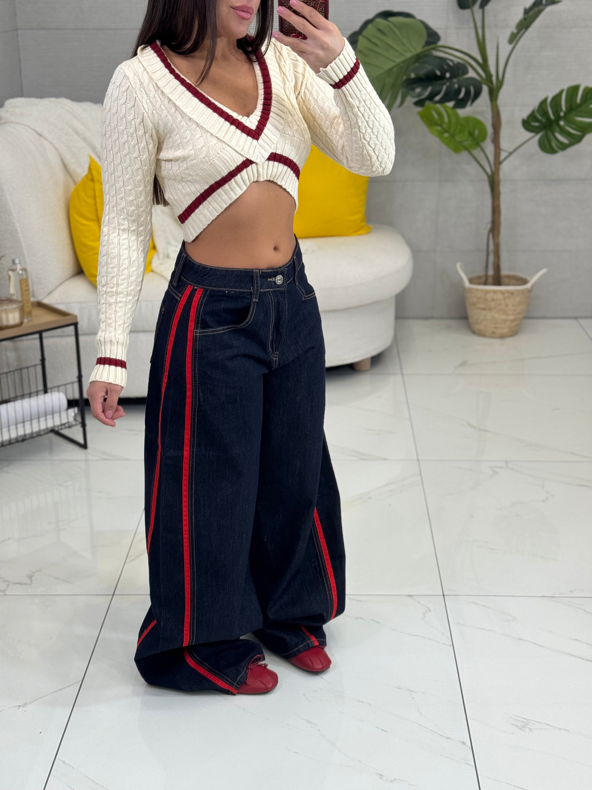 Jeans dark red