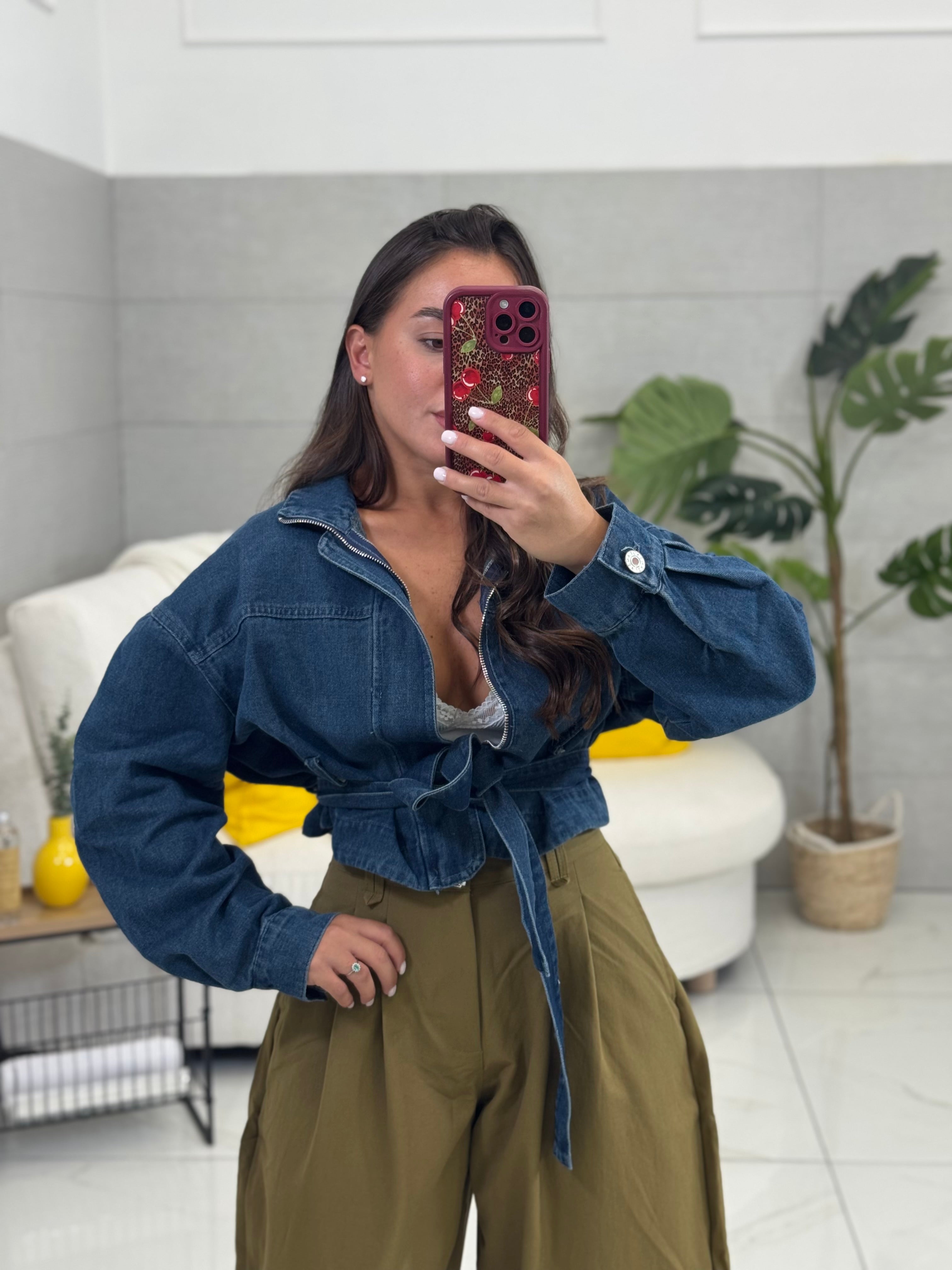 Trench crop In Denim