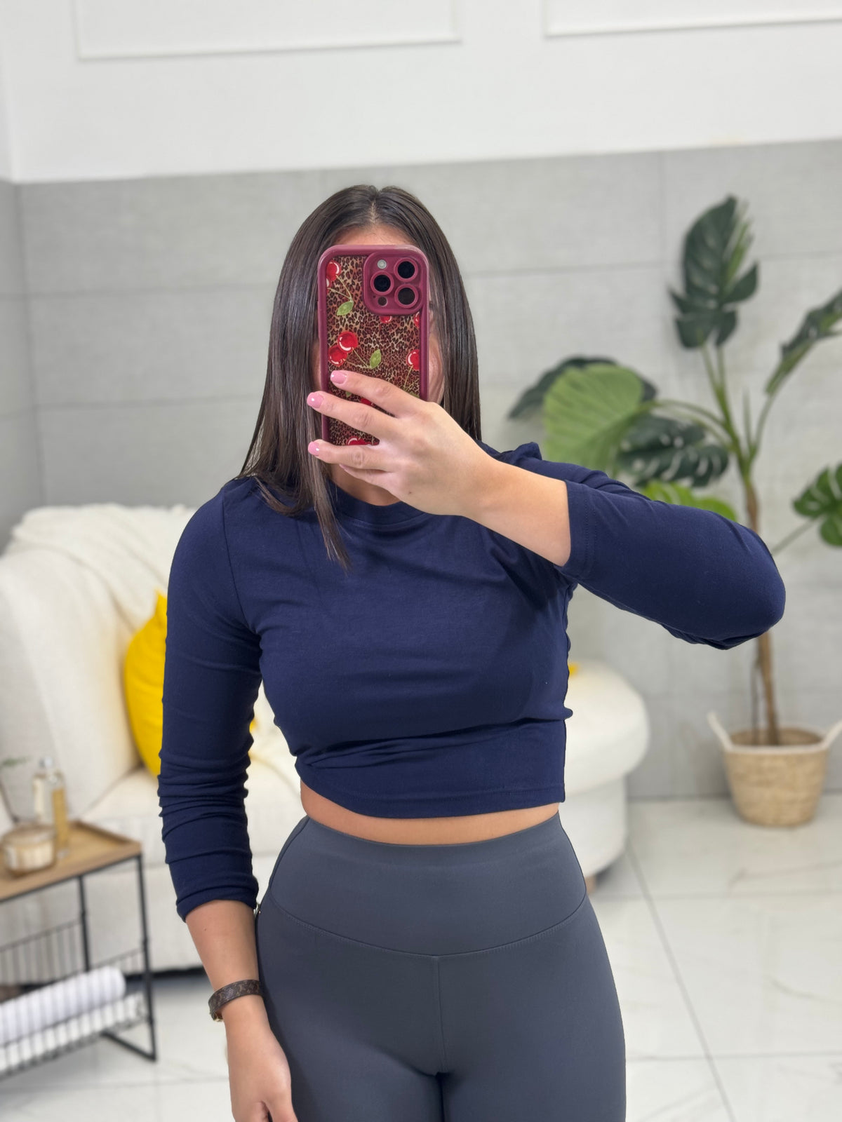 Maglia crop in cotone