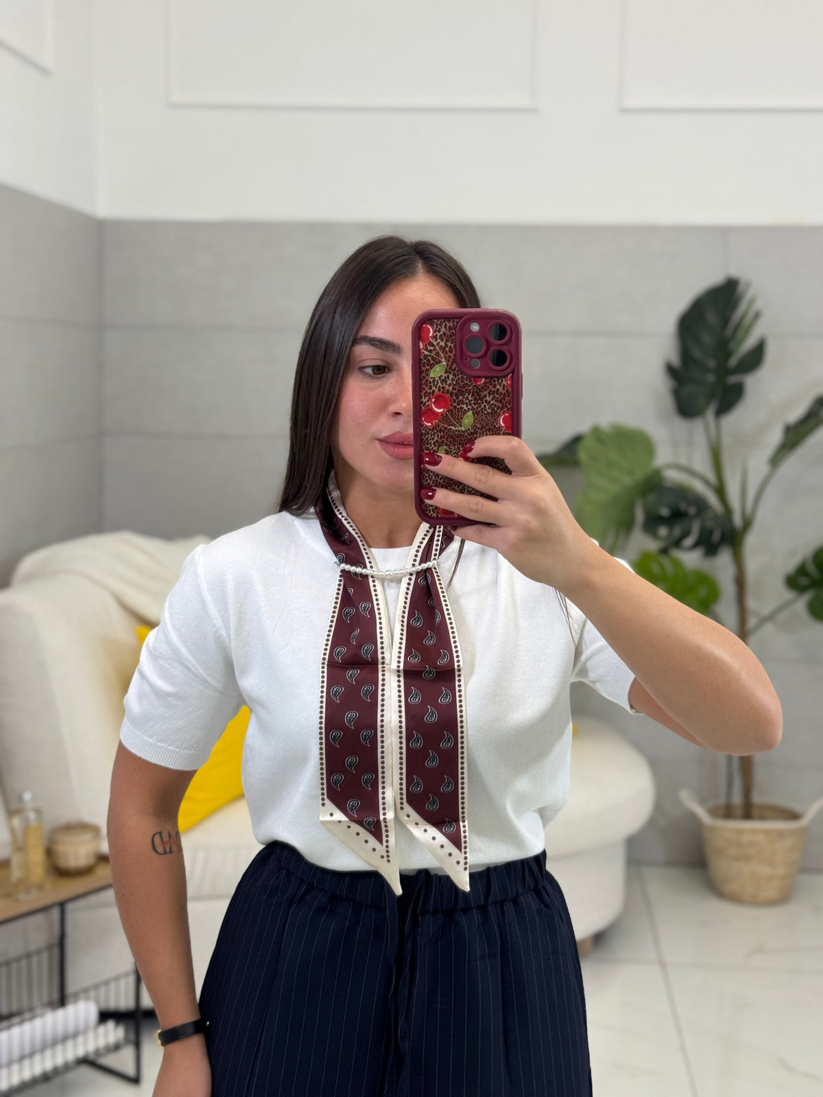 Maglia In filo Con foulard