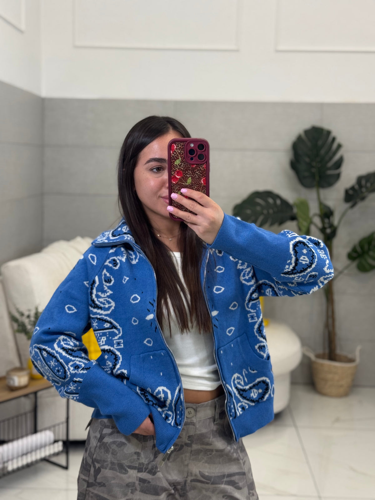 Cardigan Bandana Blu